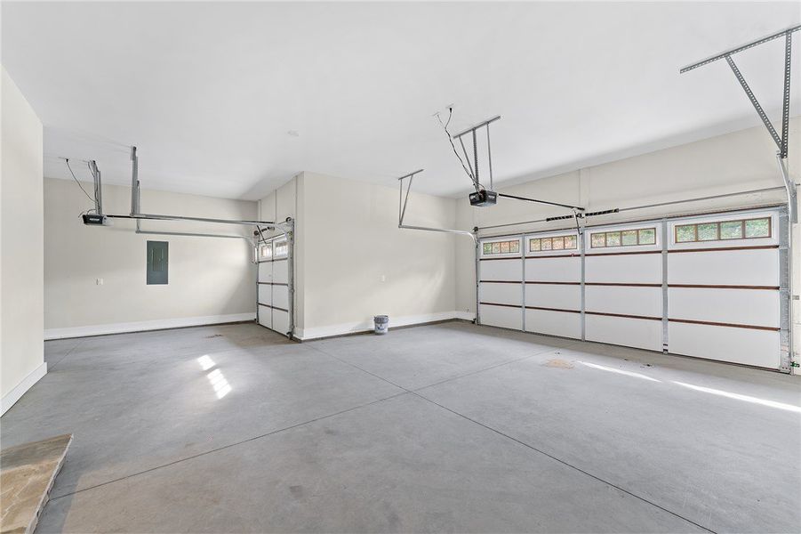 This spacious garage offers ample room and conveni