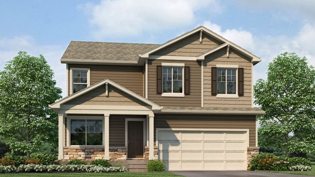 Representative exterior photo of a completed home built from the Bellamy by D.R. Horton in Brighton Crossing, Brighton, CO (Image 2).