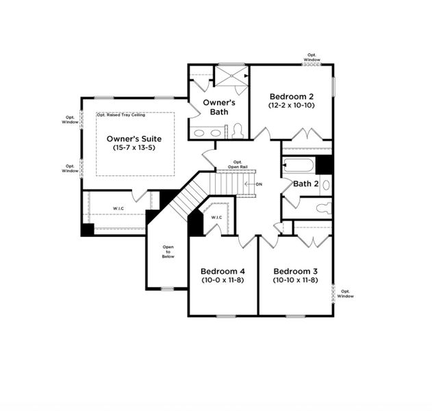 2D floor plan layout for the Cameron by DRB Homes in Iris Meadows, Moore, SC (Image 3).
