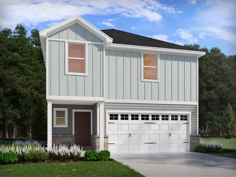 Front exterior of a new home in Marshburn Landing - Classic Series, Wendell, NC, highlighting curb appeal (Image 1). Front exterior of a new home in Marshburn Landing - Classic Series, Wendell, NC, highlighting curb appeal (Image 1).