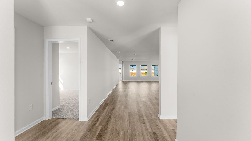 Representative unfurnished interior of a home built from the The Sawyer by D.R. Horton in Liberty, Panama City (Image 9). Representative unfurnished interior of a home built from the The Sawyer by D.R. Horton in Liberty, Panama City (Image 9).