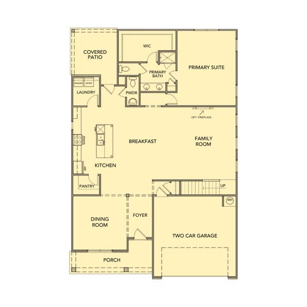 2D floor plan layout for the Belmont by Kerley Family Homes in Pevensie Manor, Powder Springs, GA (Image 3).