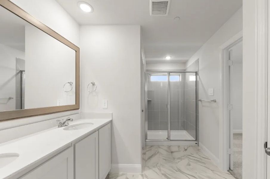 Front exterior of a new home in Sereno Oaks at Buckner Terrace, Dallas, TX, highlighting curb appeal (Image 13).