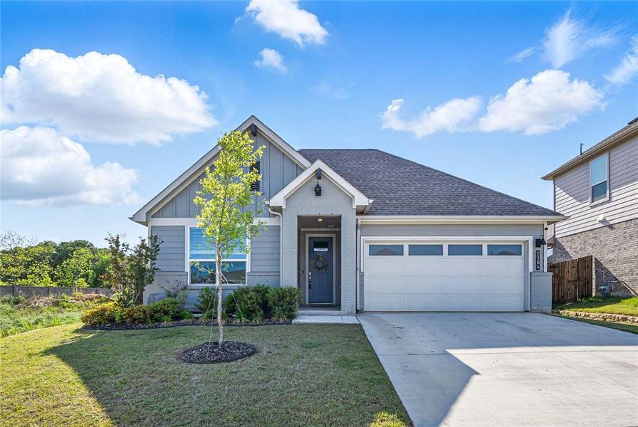 Front exterior of a new home in , Denton, TX, highlighting curb appeal (Image 20).