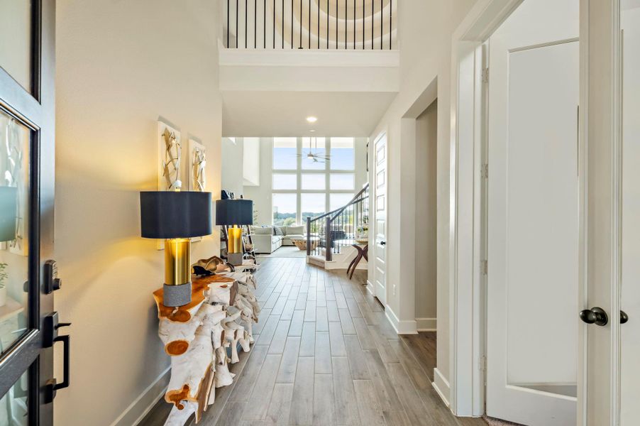 Furnished interior view inside a new home in Sweetwater - 60', Austin (Image 13). Furnished interior view inside a new home in Sweetwater - 60', Austin (Image 13).