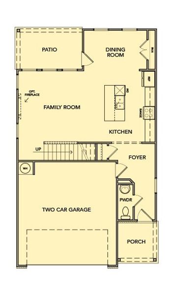 2D floor plan layout for the Seaside by Kerley Family Homes in Sawmill Creek, Austell, GA (Image 3).
