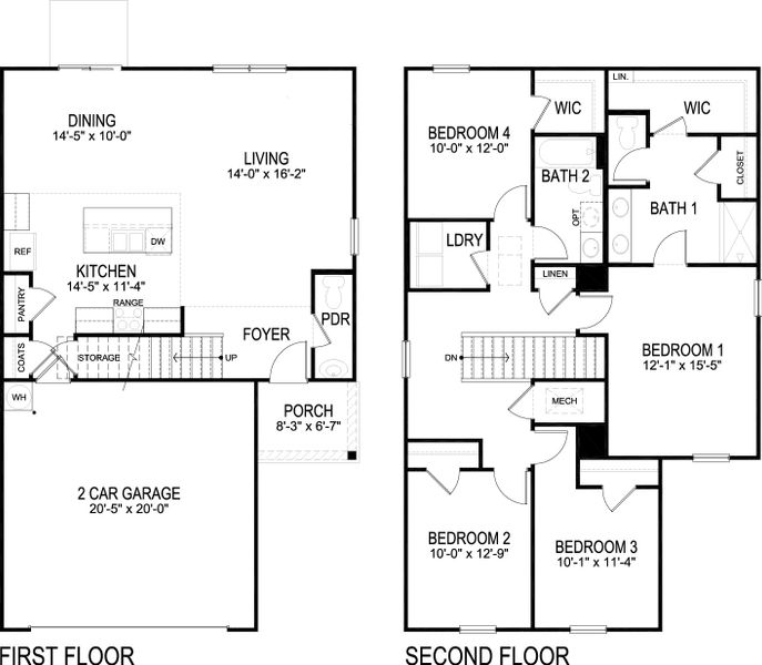 2D floor plan layout for the Aisle by D.R. Horton in Hawk's Ridge, Rossville, GA (Image 2). 2D floor plan layout for the Aisle by D.R. Horton in Hawk's Ridge, Rossville, GA (Image 2).