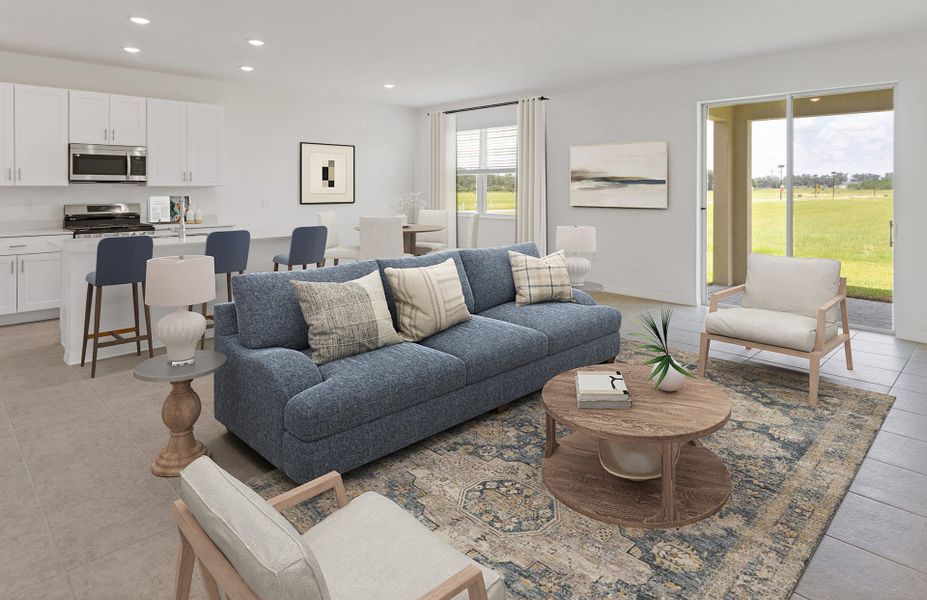 Furnished interior view inside a new home in Highfield at Twisted Oaks, Wildwood (Image 3).