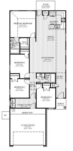 2D floor plan layout of this home in Santa Fe, Cleveland, TX (Image 3).