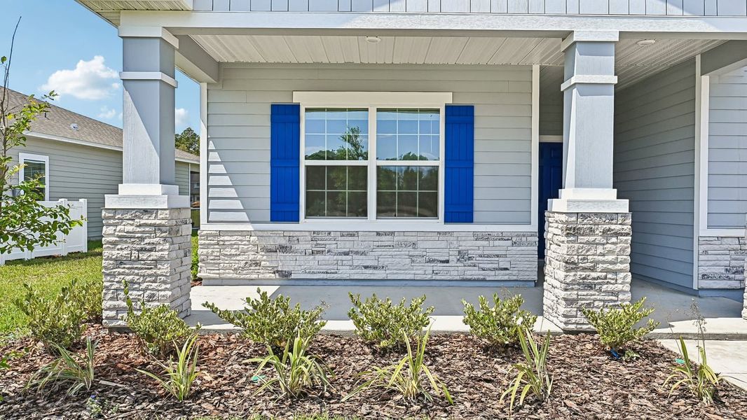 Representative exterior details of a home built from the Melody by Maronda Homes in Winding River, St. Marys (Image 3). Representative exterior details of a home built from the Melody by Maronda Homes in Winding River, St. Marys (Image 3).
