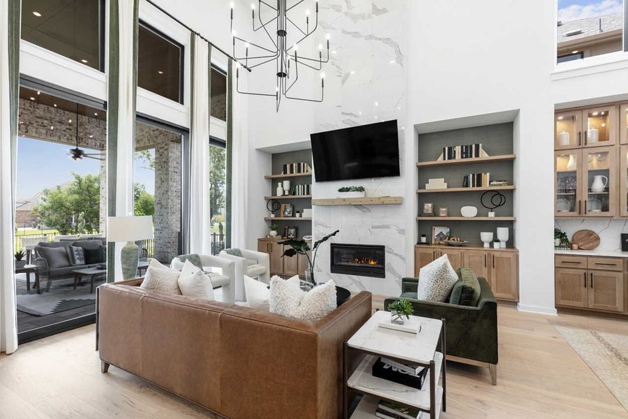 Representative furnished interior of a home built from the Fordham Plan by Highland Homes in Wellington: Artisan Series - 50ft lots, Fort Worth (Image 21).