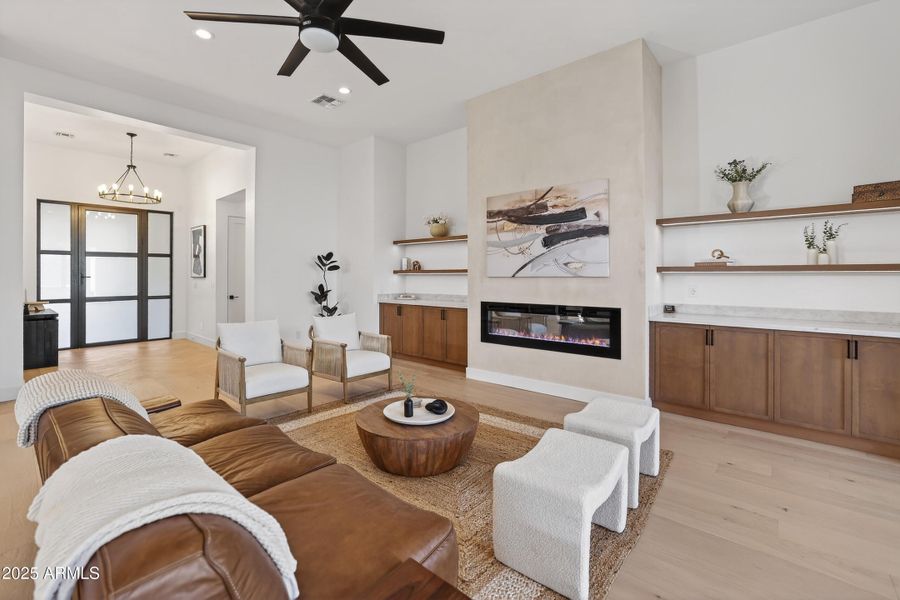 Mayan Plaster Fireplace Wall