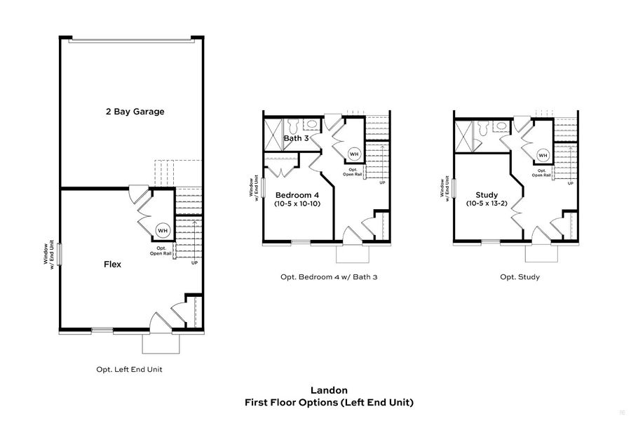 2D floor plan layout of this home in The River District Townhomes, Charlotte, NC (Image 23).