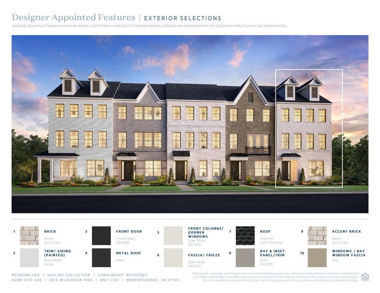 Sample of building materials used in homes in Meadowlark, Murfreesboro (Image 6).