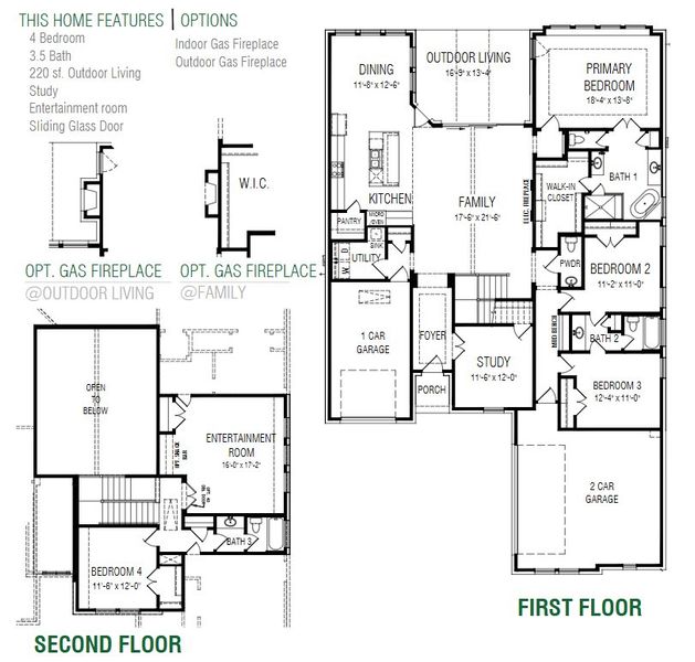 2D floor plan layout for the Everton II – 65' by Chesmar Homes in The Grove Frisco, Frisco, TX (Image 3).