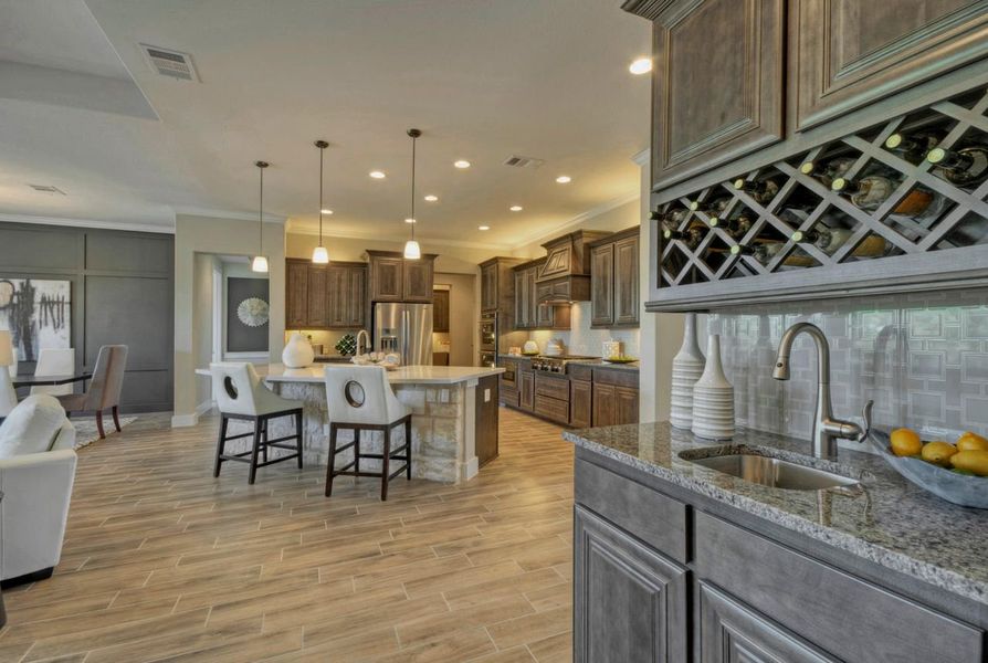 Representative furnished interior of a home built from the Madera II by Giddens Homes in Scofield Farms Estates, Georgetown (Image 150).