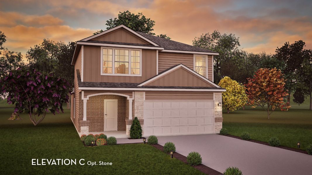 Representative exterior photo of a completed home built from the Ash by CastleRock Communities in Sweetgrass Village, Crosby, TX (Image 20).