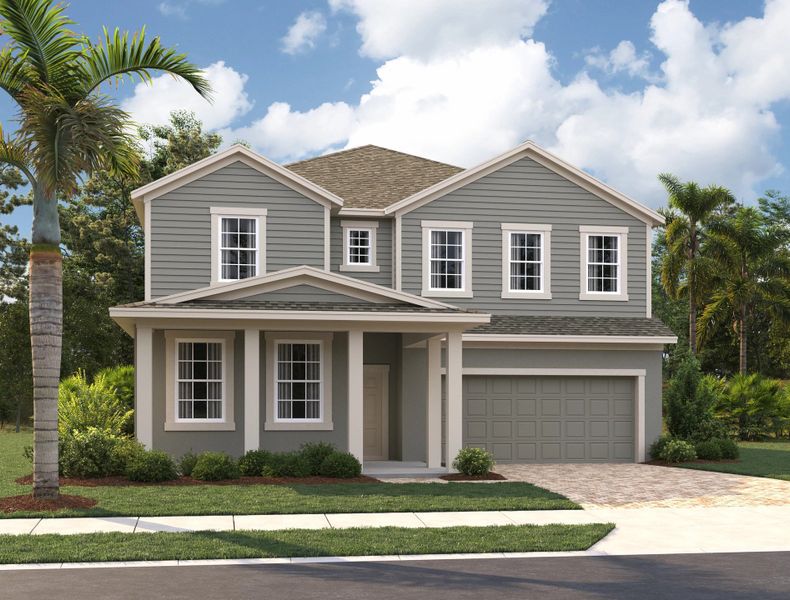 Representative exterior photo of a completed home built from the Duval by Ashton Woods in Hawks Run, Kissimmee, FL (Image 13).