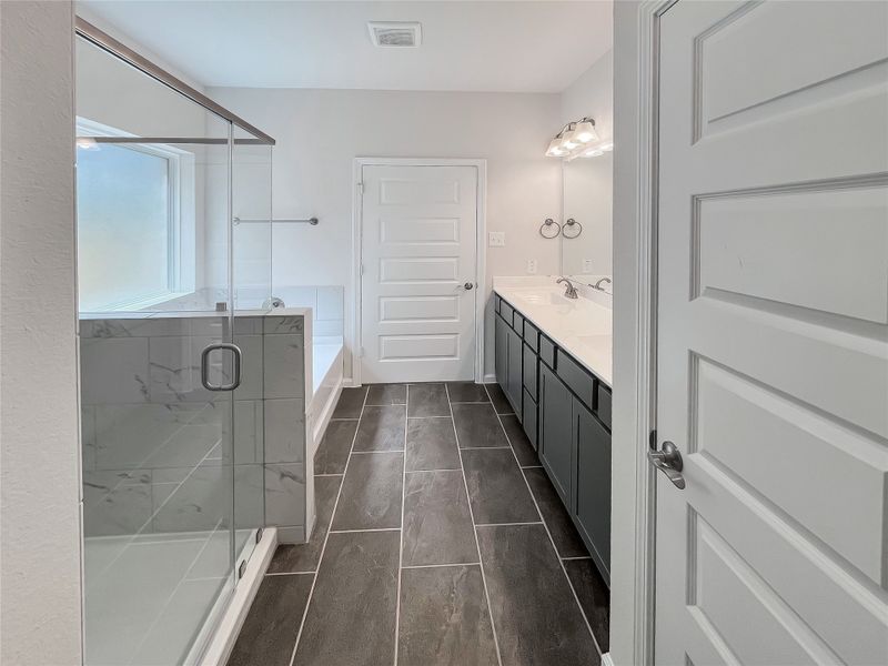 The Robin II- Owner's Bath with Separate Tub and Shower. Sample image to be used for example only. The Robin II- Owner's Bath with Separate Tub and Shower. Sample image to be used for example only.