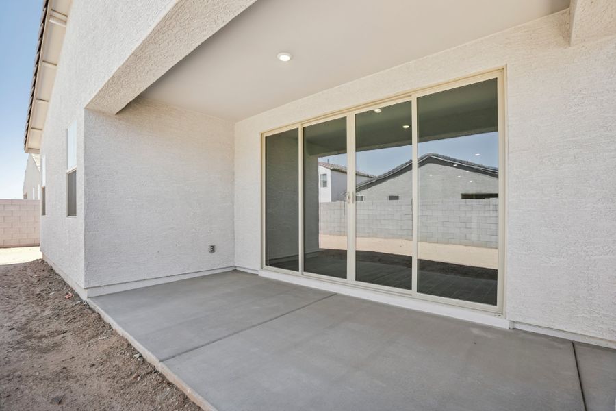 Covered patio. Finishes and options may vary by community