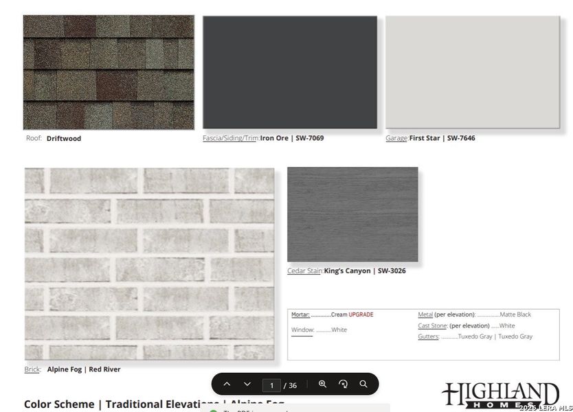 Sample of building materials used in homes in The Ranches at Creekside, Boerne (Image 33).