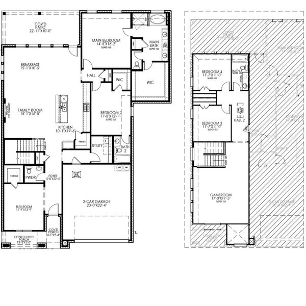 2D floor plan layout for the The Stanton by Lillian Custom Homes in Westside Preserve, Midlothian, TX (Image 4).