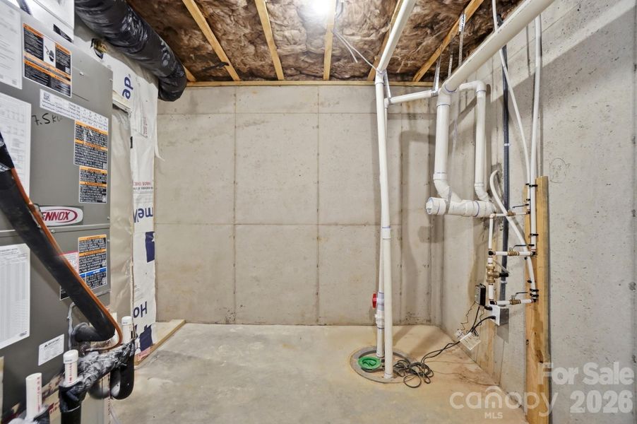 Basement unfinished storage