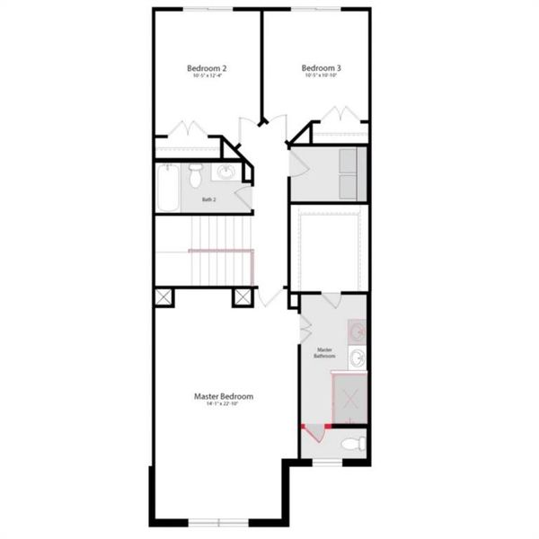 2D floor plan layout of this home in Heartland Townhomes, Heartland, TX (Image 3).