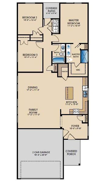 2D floor plan layout of this home in Crosswinds, Kyle, TX (Image 5).