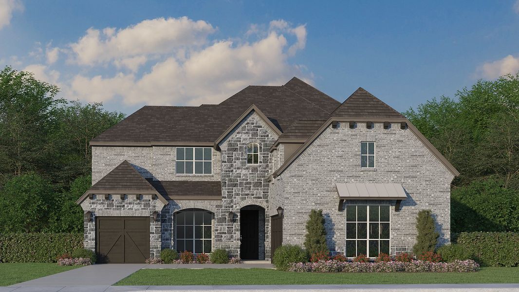 Plan 1692 Elevation B with Stone