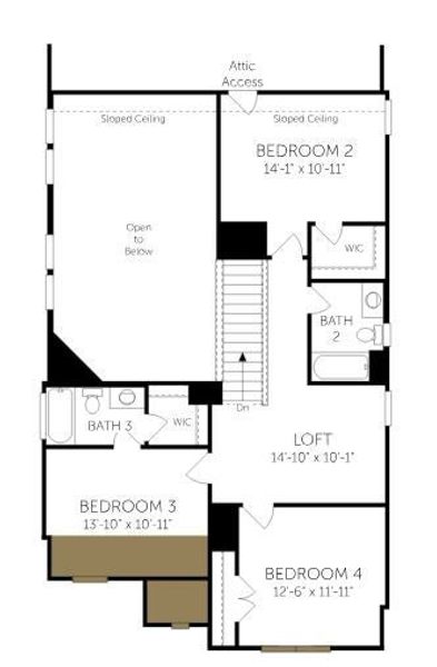 2D floor plan layout of this home in Landmark, Denton, TX (Image 6).