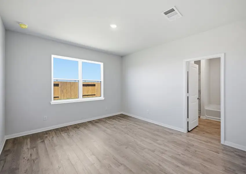 Primary bedroom with ensuite doorway in Montgomery floor plan