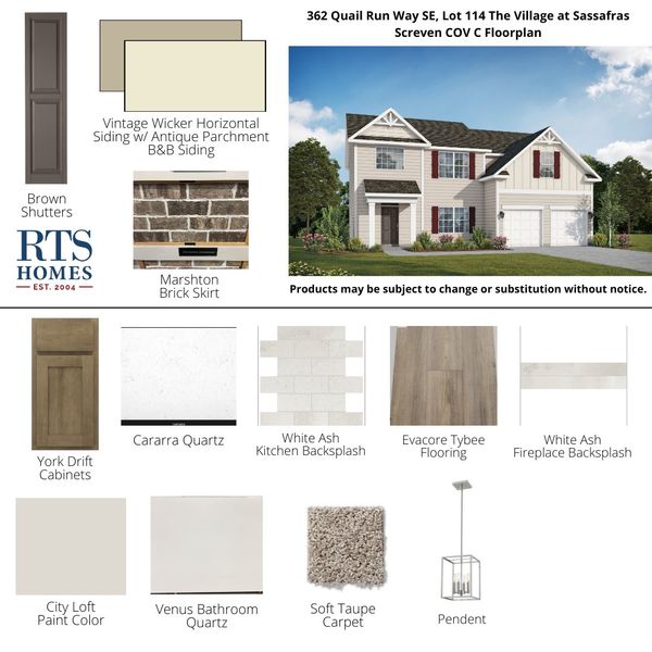 2D floor plan layout of this home in The Village at Sassafras, Allenhurst, GA (Image 4).
