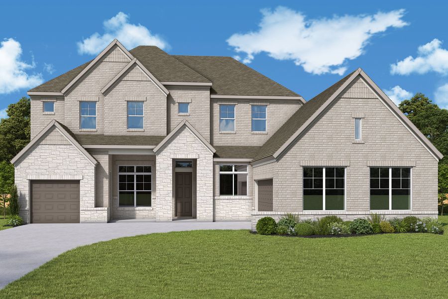 Representative exterior photo of a completed home built from the The Derek by David Weekley Homes in Whyburn Estate Series, Flower Mound, TX (Image 2). Representative exterior photo of a completed home built from the The Derek by David Weekley Homes in Whyburn Estate Series, Flower Mound, TX (Image 2).