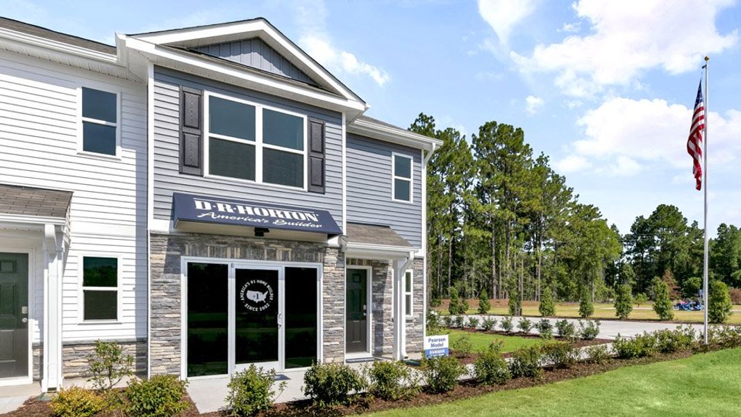 Representative exterior photo of a completed home built from the PEARSON by D.R. Horton in The Townes at Martin Farms, Aberdeen, NC (Image 20).
