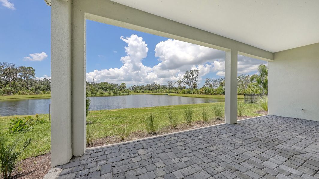 Exterior details and patio area of a home in Wildleaf at North River Ranch, Parrish (Image 4).