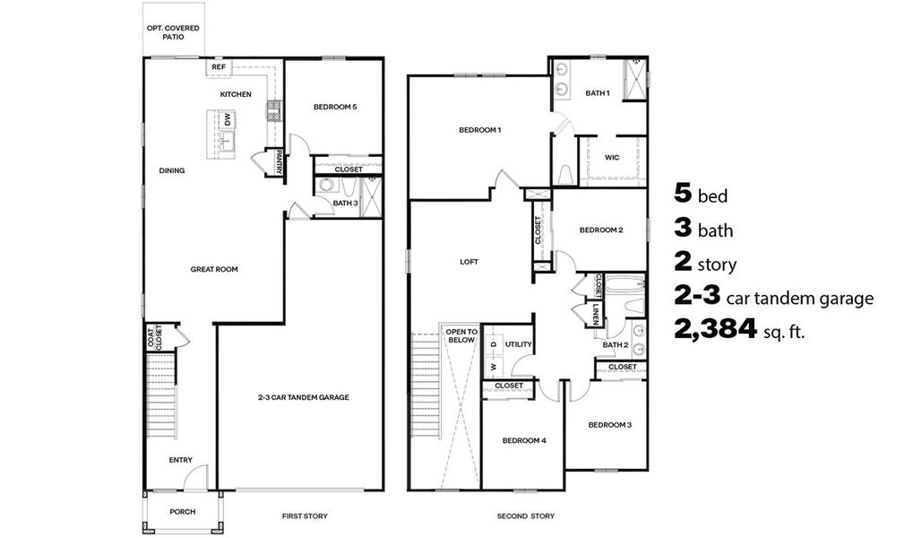 2D floor plan layout for the Kleindale - C30K by D.R. Horton in Redford Estates, Tucson, AZ (Image 3).