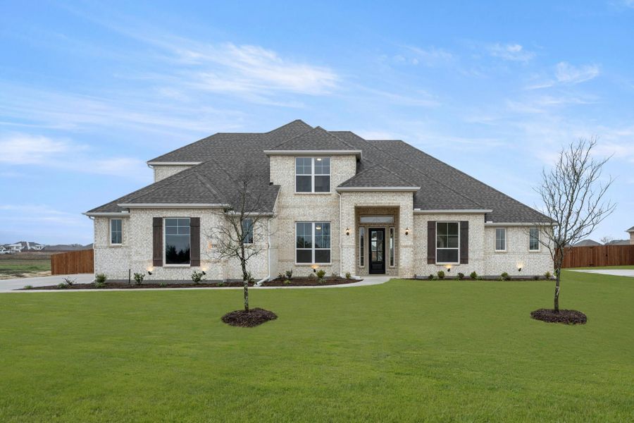 Representative exterior photo of a completed home built from the Dickson by Kindred Homes in Oak Creek Ranch, Waxahachie, TX (Image 21).