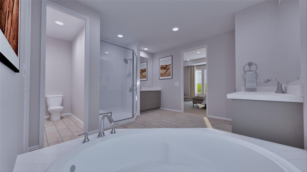 Furnished interior view inside a new home in Bridgeland, Cypress (Image 6).