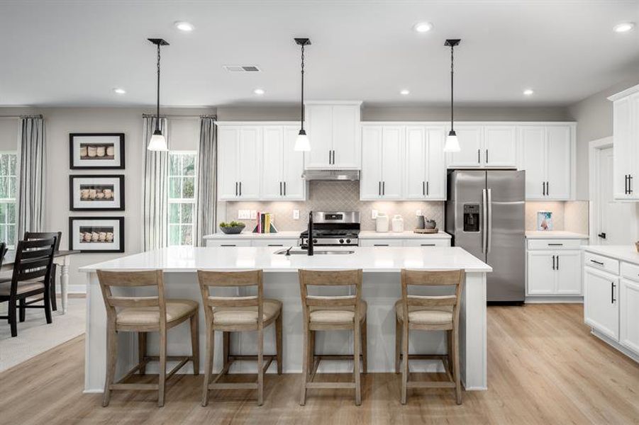 Representative furnished interior of a home built from the Greenwood by Ryan Homes in Windsor Estates, Walhalla (Image 2).