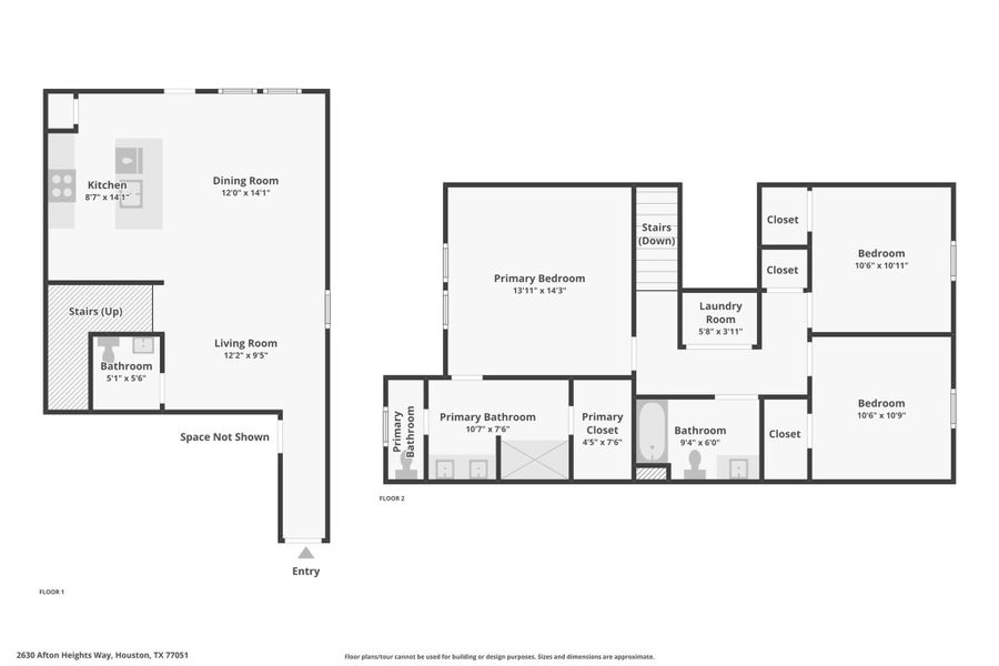 2D floor plan layout of this home in Grand West, Houston, TX (Image 5).