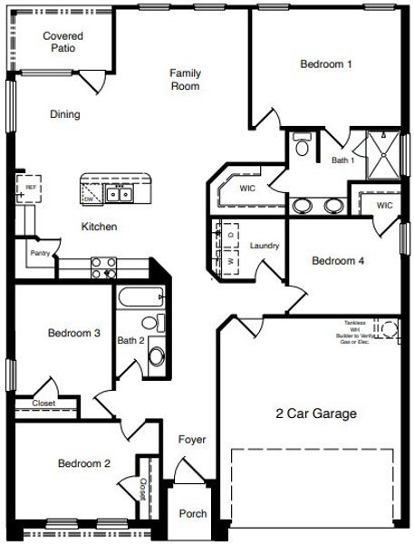 2D floor plan layout of this home in Lankford Farms, Cleburne, TX (Image 4).