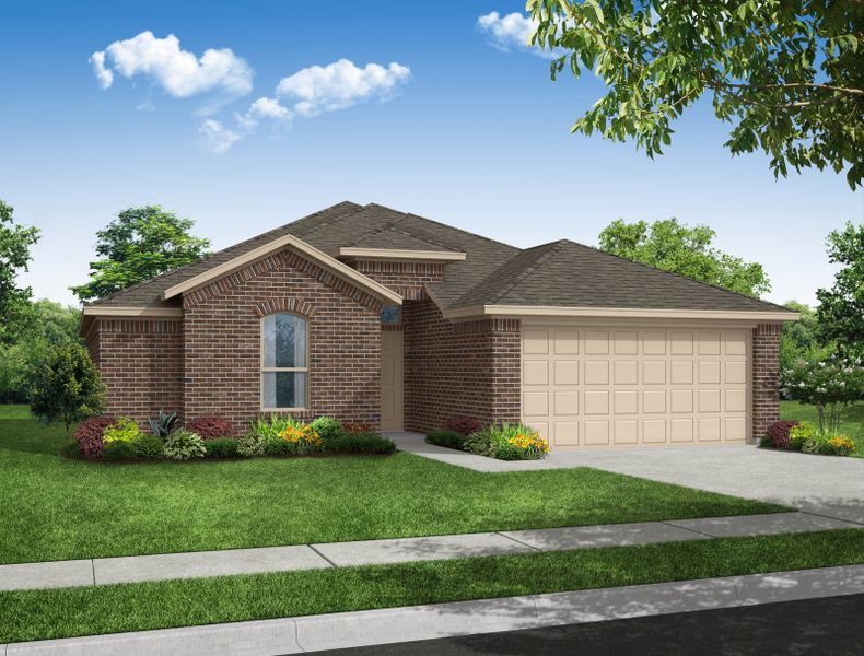 Representative exterior photo of a completed home built from the Albany by Impression Homes in Myrtle Creek, Waxahachie, TX (Image 2). Representative exterior photo of a completed home built from the Albany by Impression Homes in Myrtle Creek, Waxahachie, TX (Image 2).