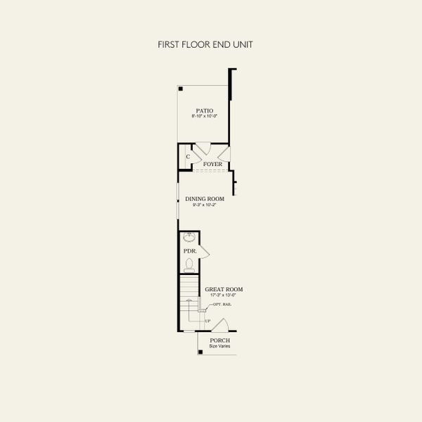 2D floor plan layout for the Graylyn by Pulte Homes in Parkside Towns, Charlotte, NC (Image 4).