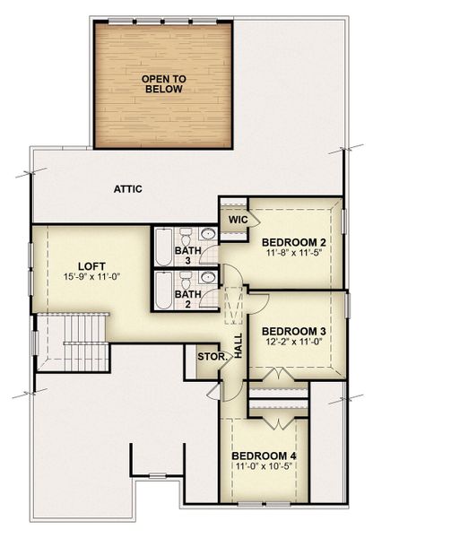 2D floor plan layout for the Honor by Rockwell Homes in Creekside, Royse City, TX (Image 49).