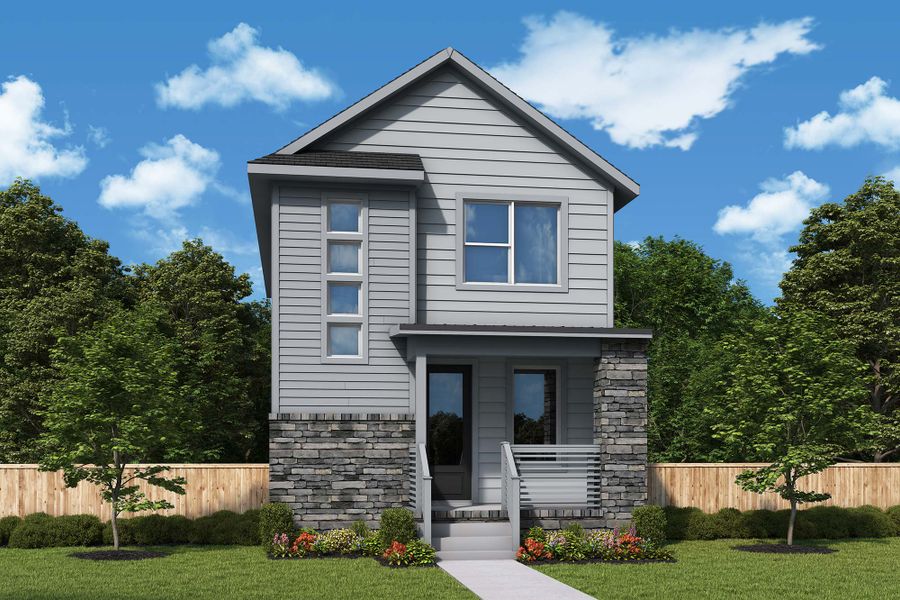 Representative exterior photo of a completed home built from the The Brockway by David Weekley Homes in NoVi Chatham Park - The Mews Collection, Pittsboro, NC (Image 14). Representative exterior photo of a completed home built from the The Brockway by David Weekley Homes in NoVi Chatham Park - The Mews Collection, Pittsboro, NC (Image 14).