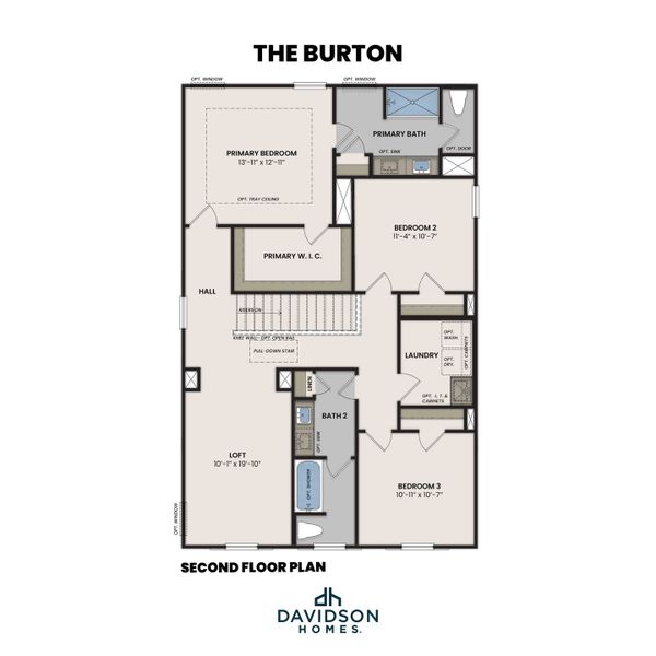 2D floor plan layout for the The Burton D by Davidson Homes LLC in Fairway Crossing, Converse, TX (Image 3). 2D floor plan layout for the The Burton D by Davidson Homes LLC in Fairway Crossing, Converse, TX (Image 3).