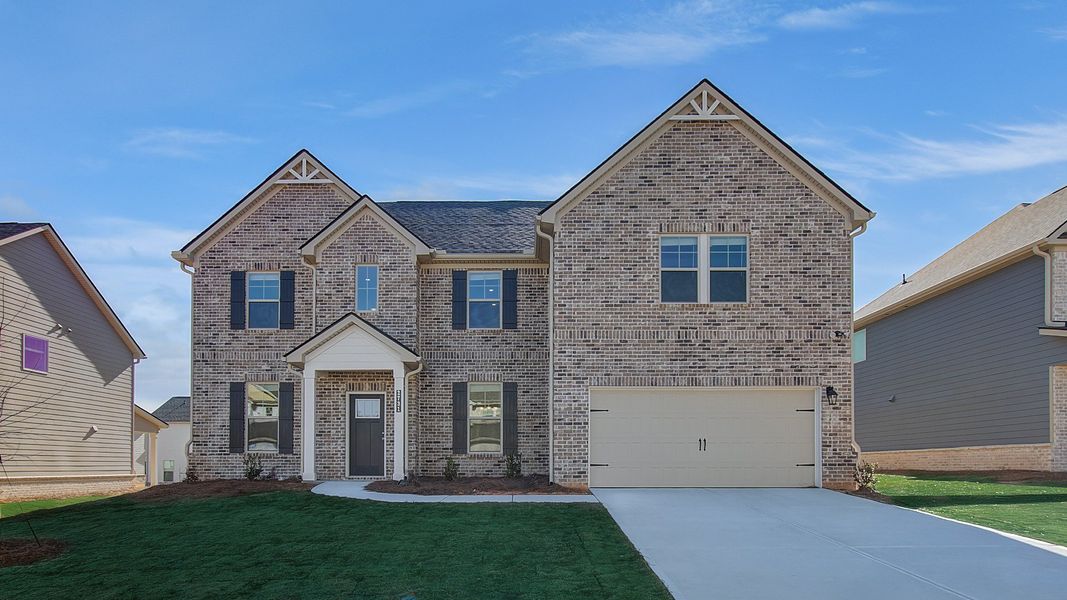 Representative exterior photo of a completed home built from the McKinley II by DRB Homes in Adagio, Dacula, GA (Image 20).