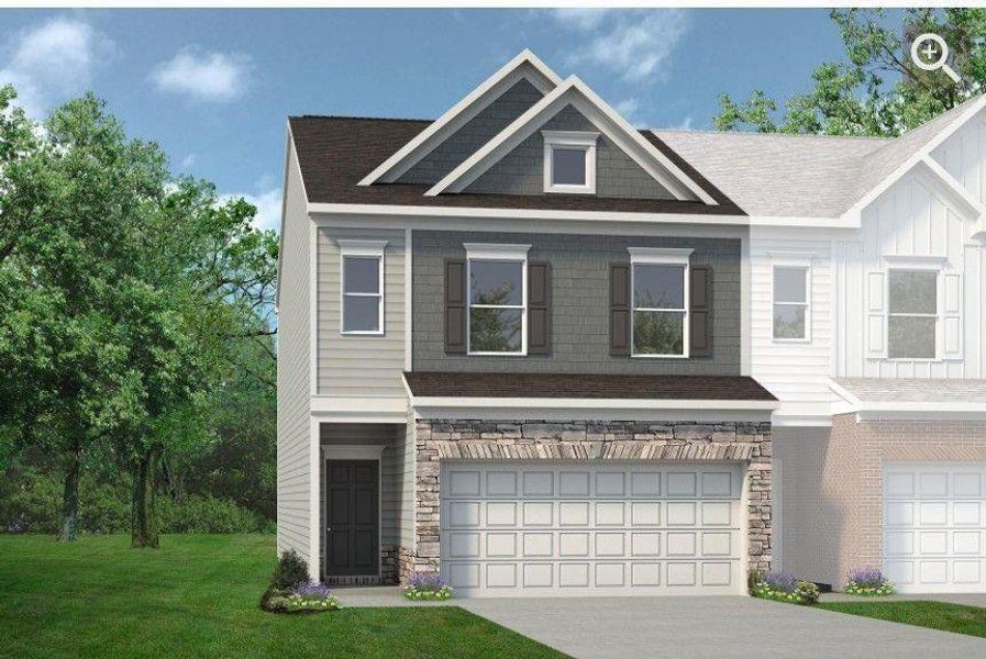 Front exterior of a new home in Trinity Station, Auburn, GA, highlighting curb appeal (Image 1). Front exterior of a new home in Trinity Station, Auburn, GA, highlighting curb appeal (Image 1).