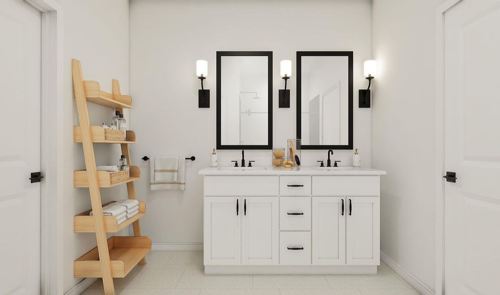 Relaxing primary bath (*Artist rendering used for illustration purposes only.)